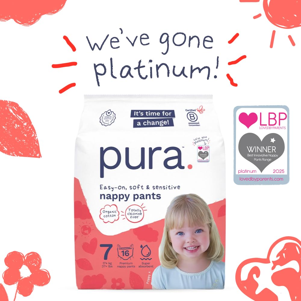 Pura Nappy Pants Size 9 (22kg+) 45 Count Sensitive Skin
