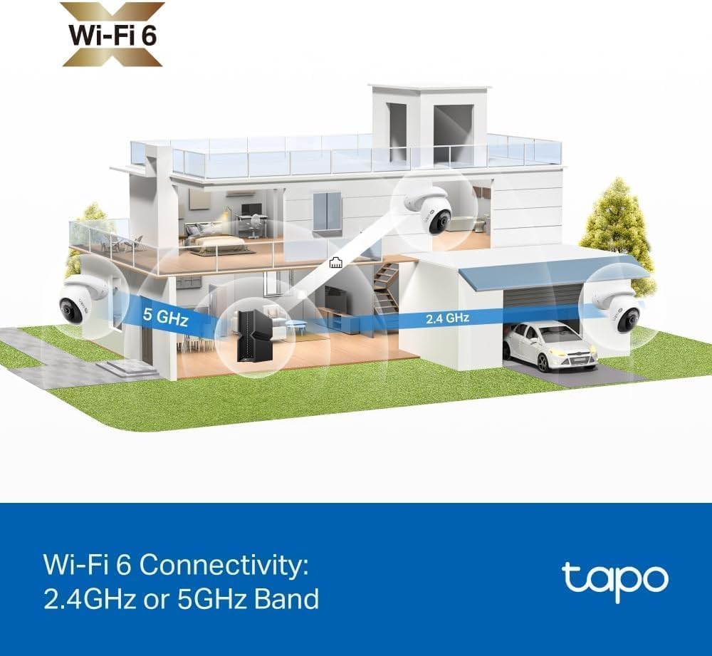 Tapo TP-Link C500 Outdoor Wi-Fi Security Camera, 360° FHD 1080P with Night Vision, Two-Way Audio, Cloud Video Recording, Works with Alexa