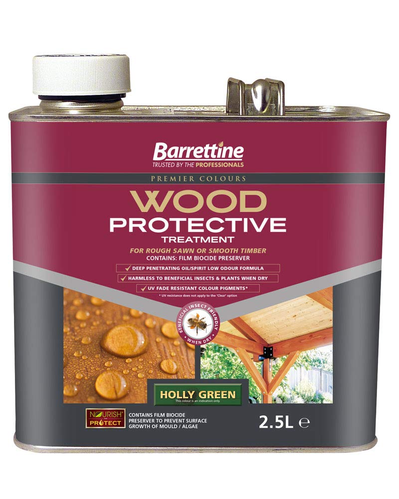 Barrettine Wood Protective Treatment (Clear, 5L) - Ideal Treatment for Outdoor Treated Timber Structures. Wood Protector Oil with Water Repellent Qualities. UV & Fade Resistant.