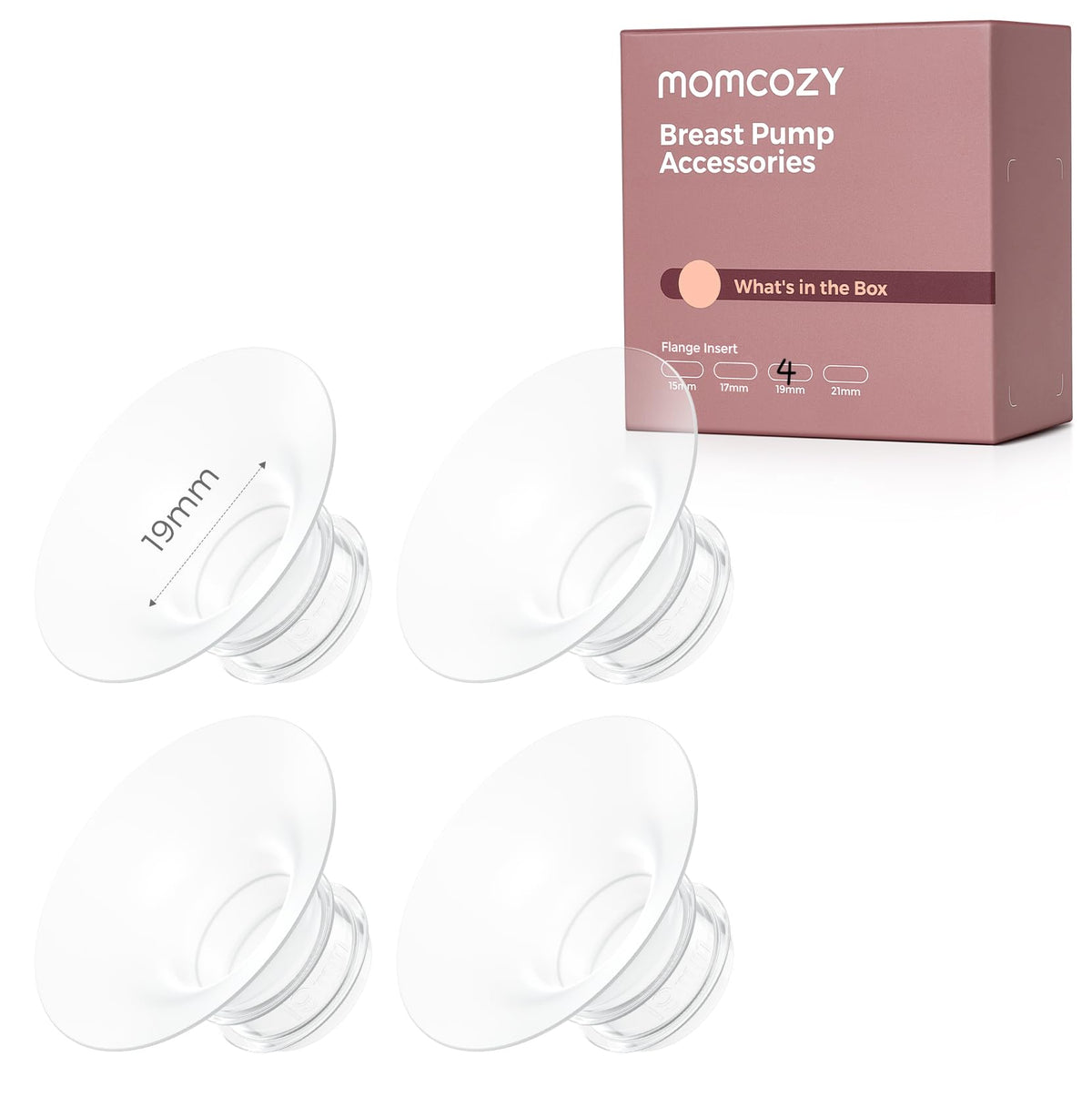 Momcozy Full Set Collector Cup Only Compatible with Momcozy M5 NOT for Others. Original M5 Breast Pump Replacement Accessories (160ml, with Double-Sealed Flange 24mm)