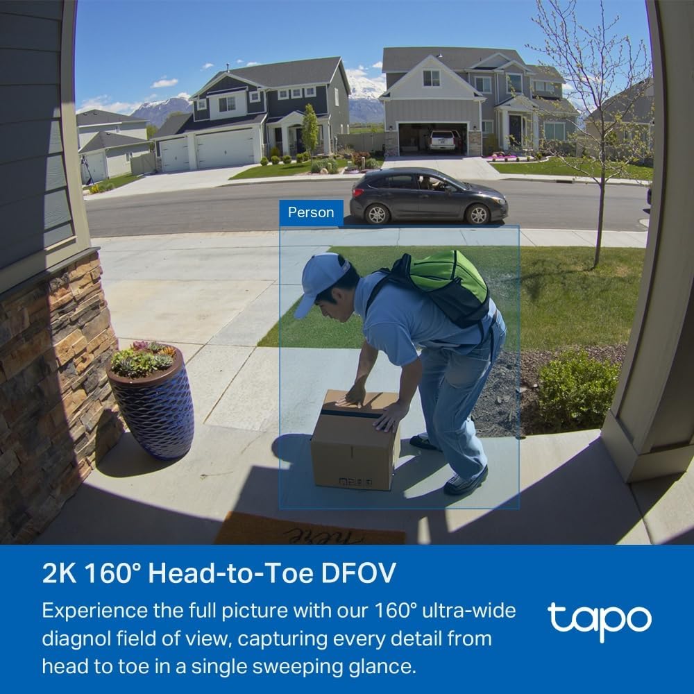 Tapo TD21 2K 3MP Battery Doorbell Camera Wireless, Colour Night, IP65