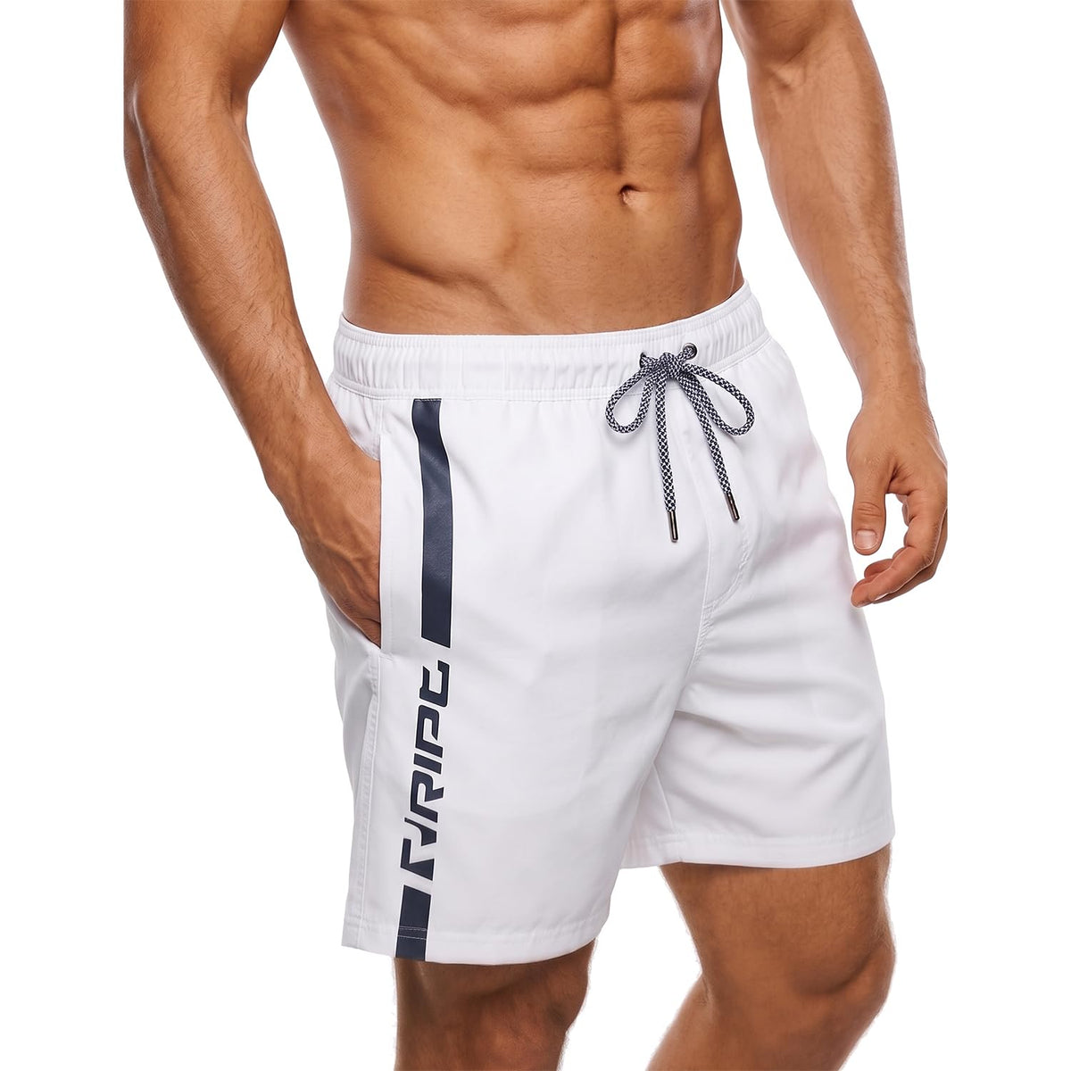RIPT Men’s Quick Dry Swim Shorts Mesh Lining Drawstring UV 50 Beach Trunks