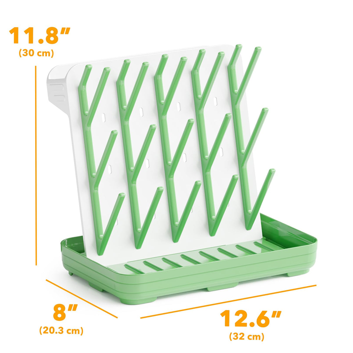 SpaceAid Baby Bottle Drying Rack with 20 Hooks, White and Gray