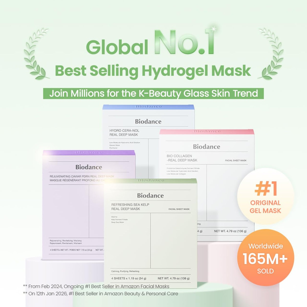 BIODANCE Bio-Collagen Hydrogel Overnight Face Mask. 4 PCs