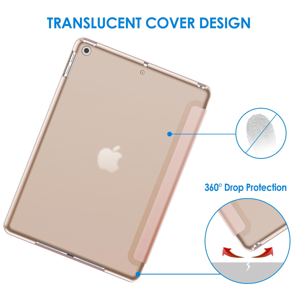 JETech Case for iPad 9th/8th/7th Gen 10.2", Beige