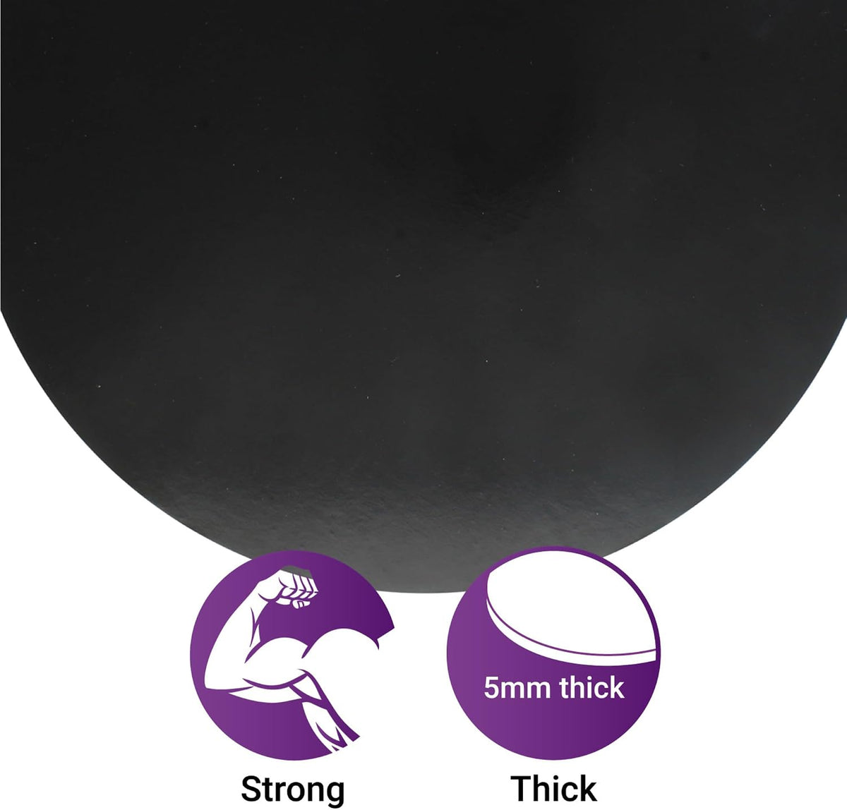 Culpitt Black 10" Masonite Cake Board | Extra Strong, Round, 5mm Thick