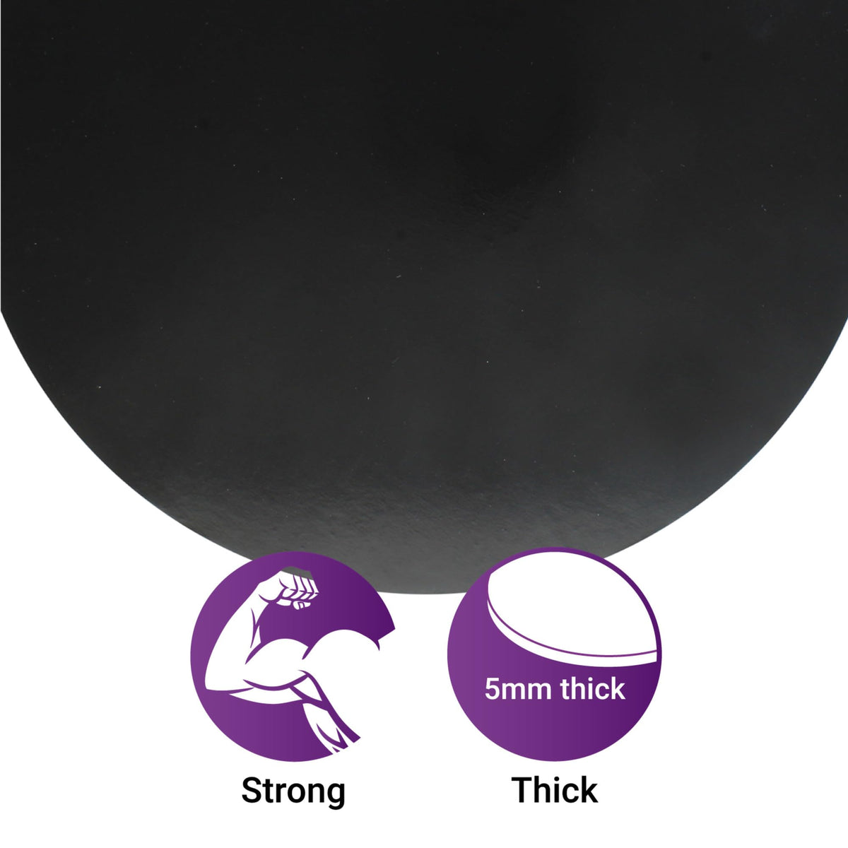 Culpitt Black 10" Masonite Cake Board | Extra Strong, Round, 5mm Thick