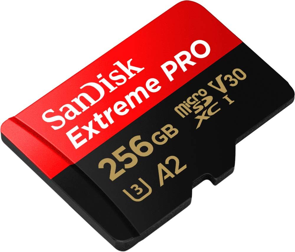 SANDISK Extreme PRO microSD Card + Adapter 256GB, Up to 200MB/s Read Speeds