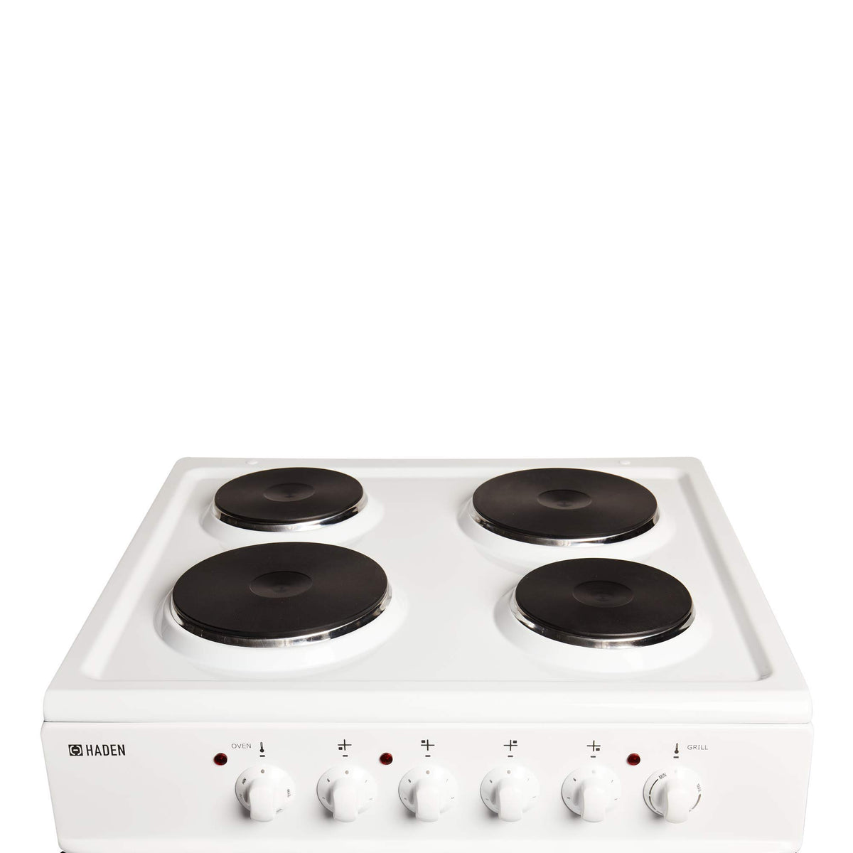 Haden Double Oven 50cm Electric Cooker 4 Zone Ceramic Hob White