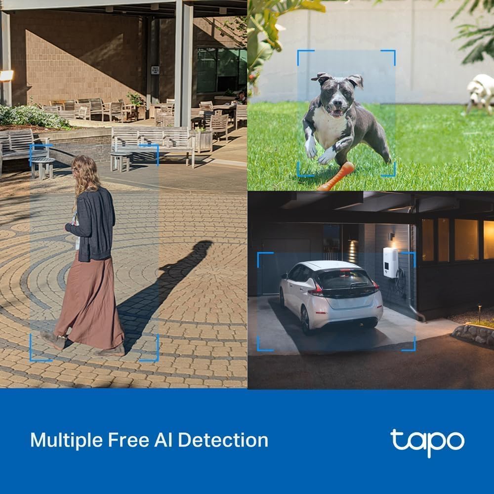 Tapo TC40 Pan/Tilt Smart Security Outdoor Camera, Full HD, 360° Person Detection Motion Tracking, Color Night Vision, WiFi Camera No Monthly Fee, Two-Way Talk, IP65, Works with Alexa and Google