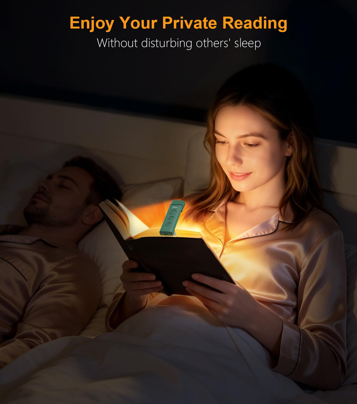 Gritin Book Light Rechargeable, Reading Light Lamp Clip on Book for Reading