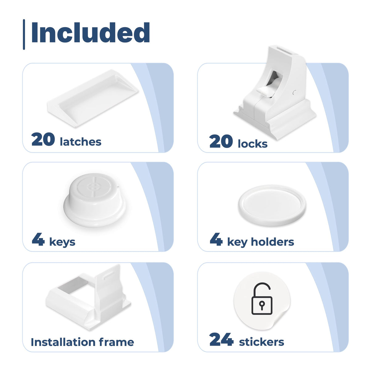 Hoffenbach – 12 Locks & 3 Keys – Magnetic Cupboard Locks – Child Safety Locks for Cabinets, Drawers & Kitchen – Invisible Baby Proofing with Magnet for Doors & Cupboards – White