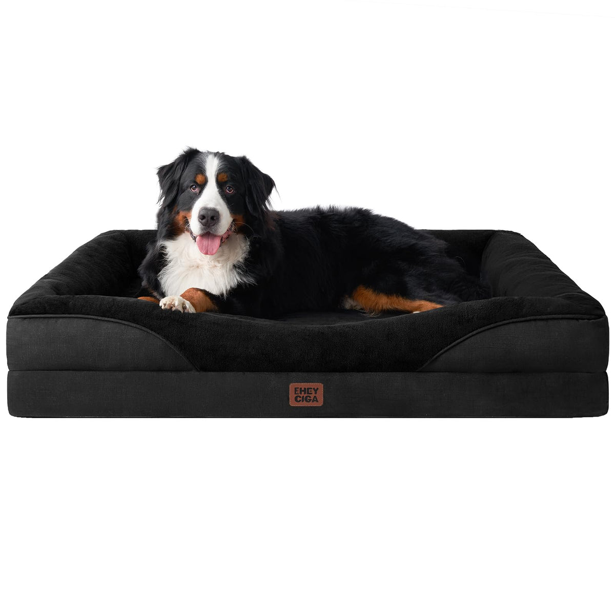 EHEYCIGA Memory Foam Orthopedic Dog Beds Large, 91x68x17cm, Dark Grey