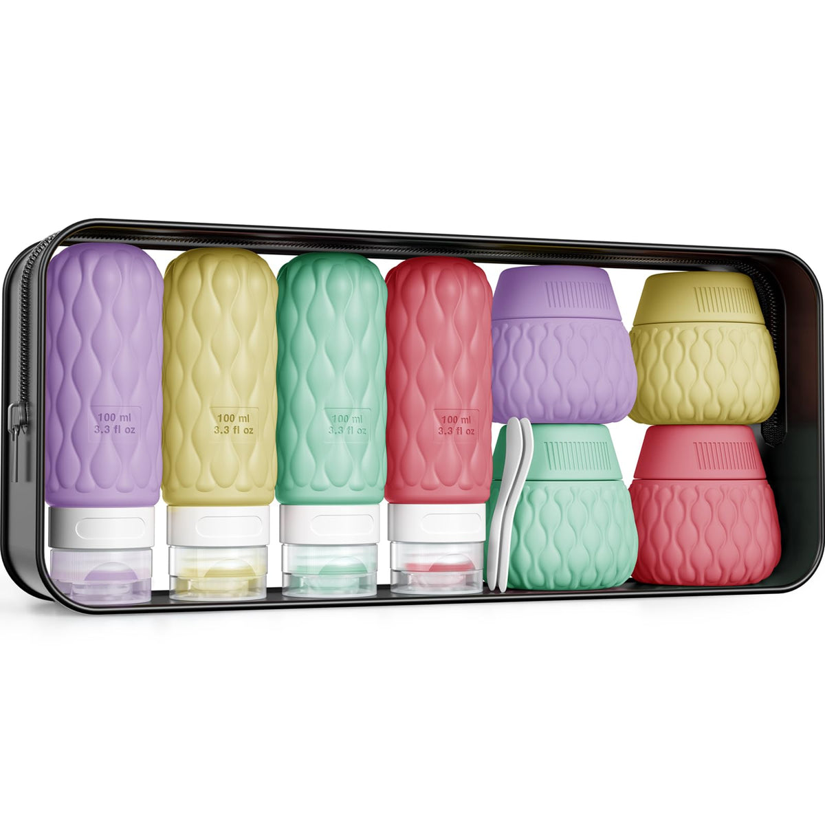 100ml Silicone Travel Bottles for Toiletries for Shampoo and Conditioner