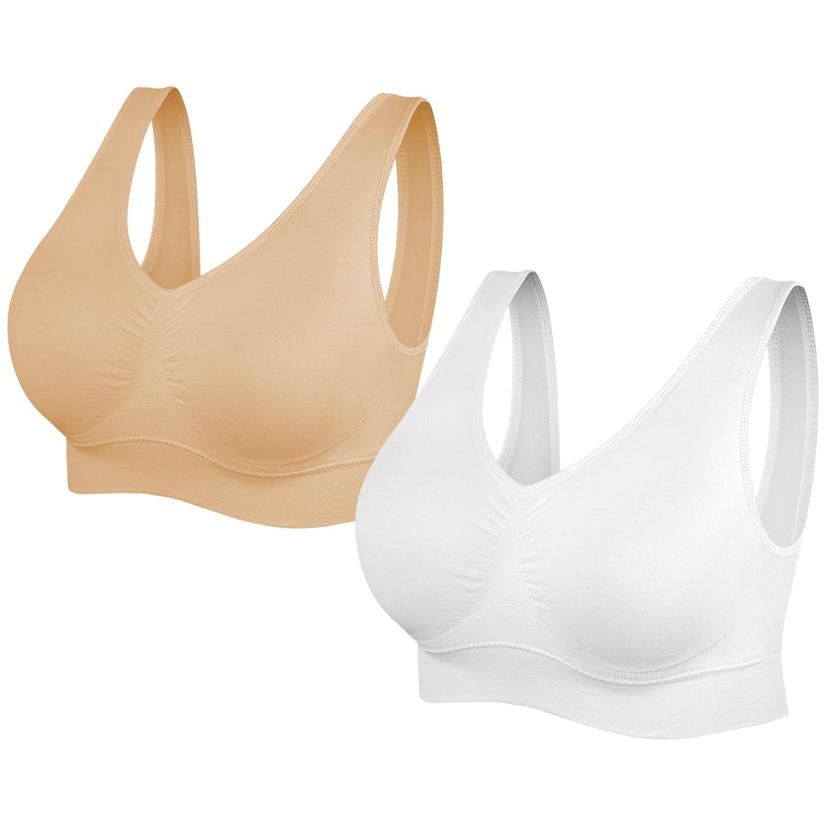 SIMIYA Comfort Sports Bras Women Plus Size Seamless Yoga Bra Removable Pads