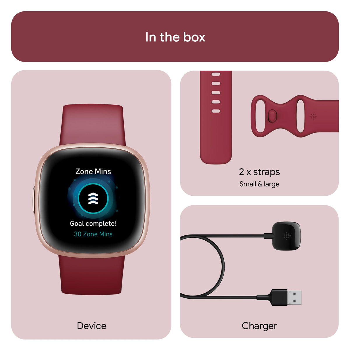 Fitbit Google Versa 4 Fitness Smartwatch with 3 Months Google Health Membership Included and up to 6 days battery life - compatible with iOS & Android, Black/Graphite Aluminium