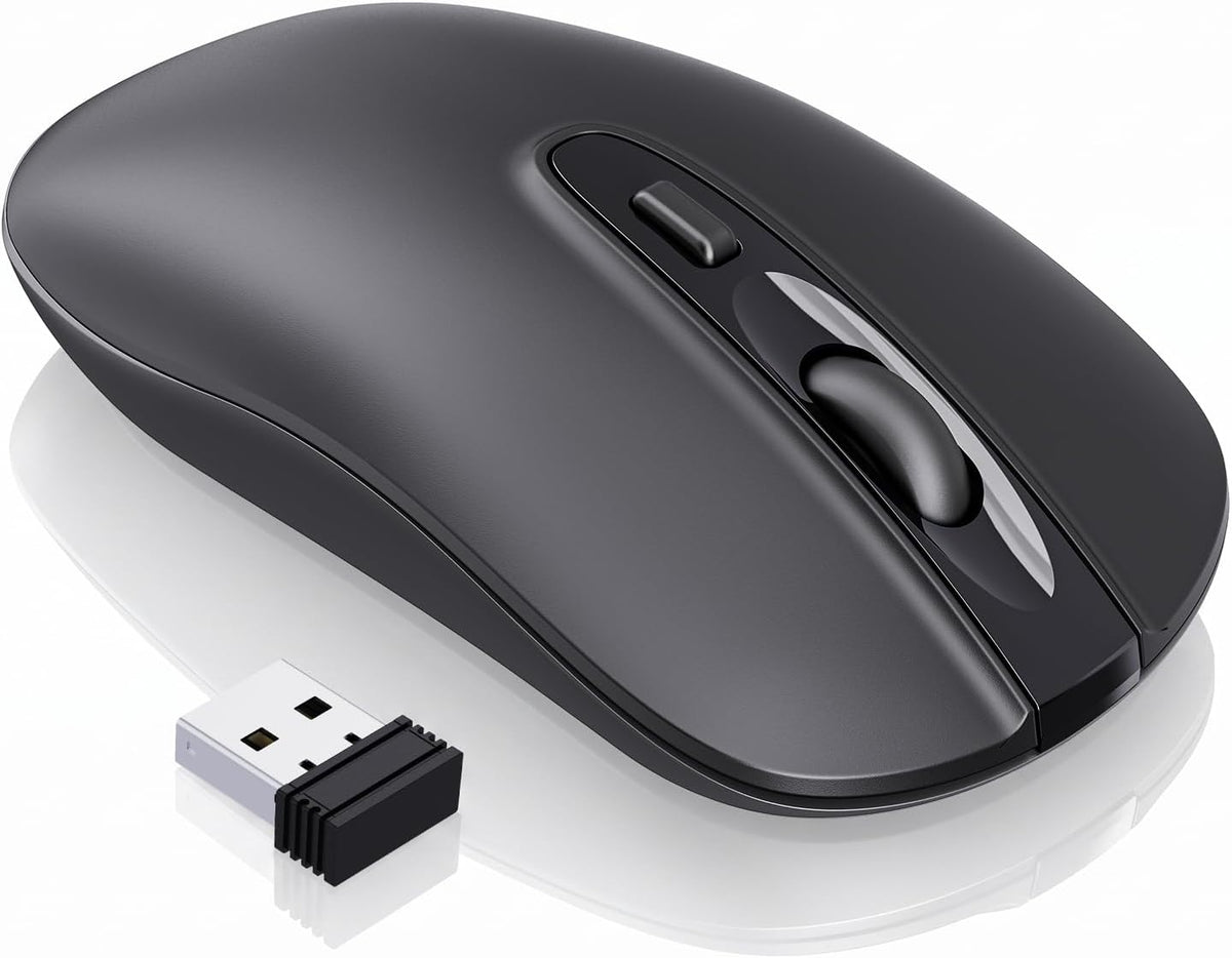 cimetech Wireless Mouse for Laptop, Portable Slim Silent Design for Left & Right Hand Users, Storable Nano Receiver, 800-1600 DPI, 2.4G Compact Computer Mice for MacBook, PC, Windows, Chromebook
