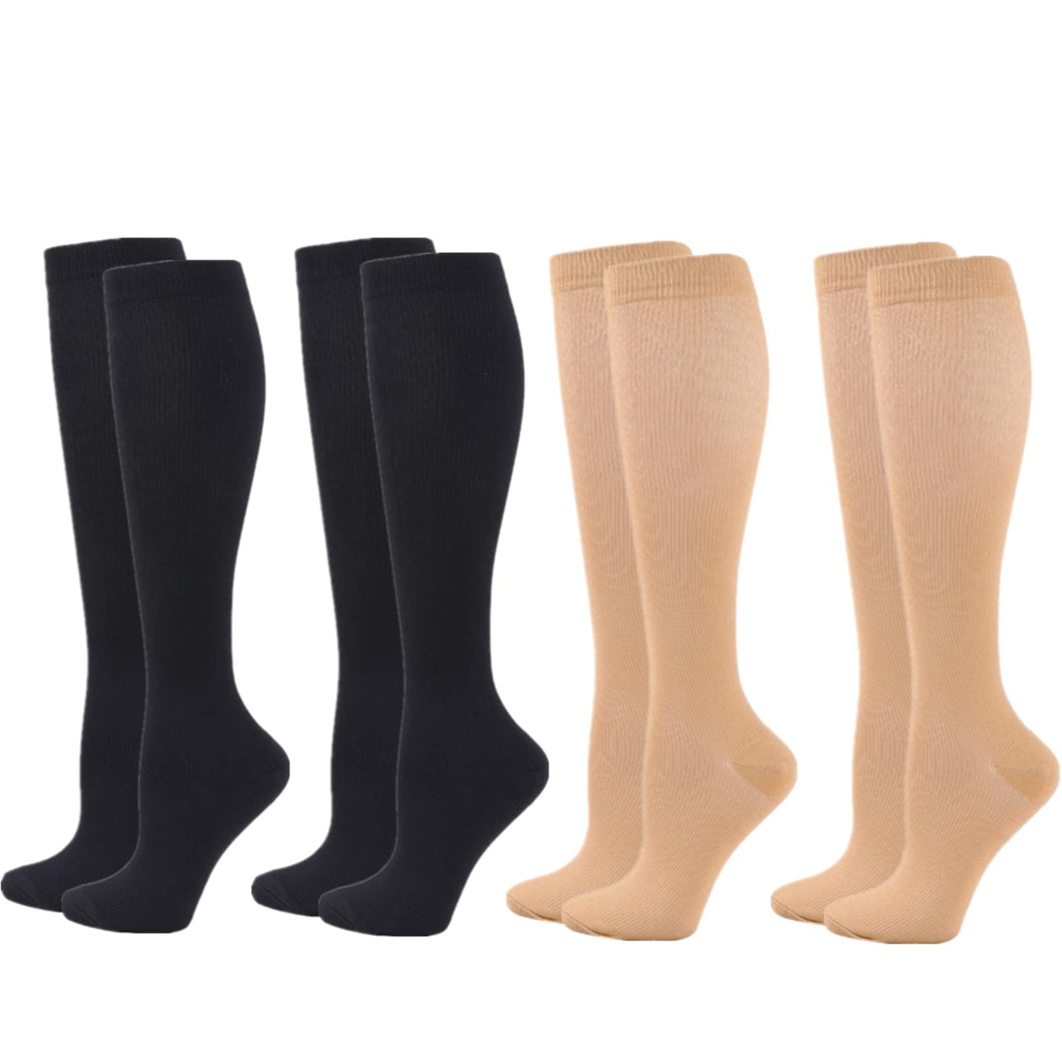 Compression Socks for Women Men, 2/3/4/6 Pairs 20-25mmHg Knee High Socks Compression Stockings for Sport, Athletic, Edema, Diabetic, Varicose Veins, Travel, Pregnancy, Nursing