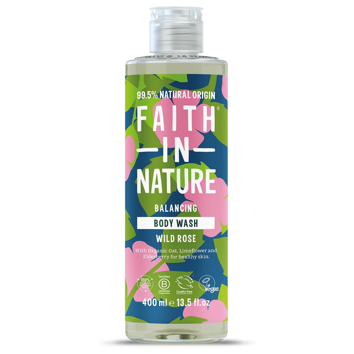 Faith In Nature Natural Fragrance Free Body Wash, Sensitive, Vegan and Cruelty Free, No SLS or Parabens, 400 ml