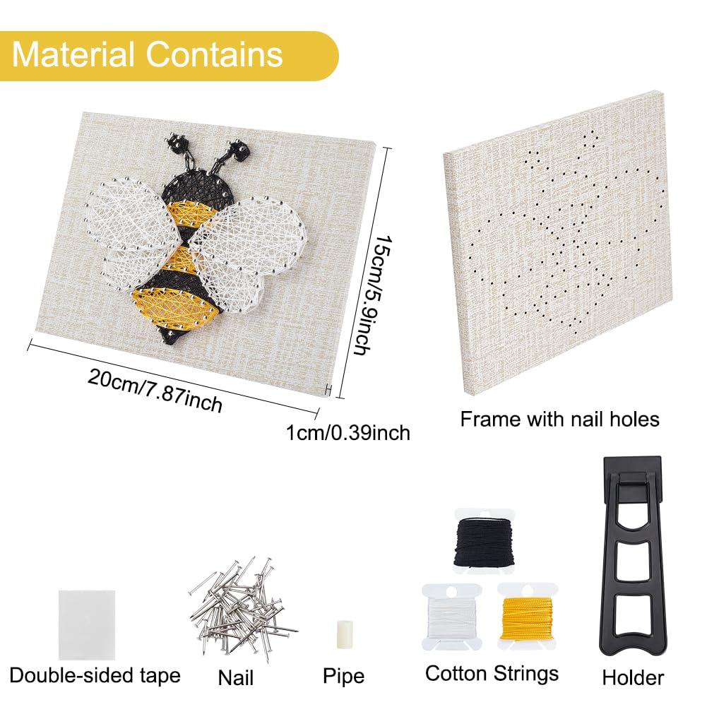 WEBEEDY 3D String Art Kit for Adults Beginners, DIY Bee String Art and Craft Kit Include All Accessories and Frame, Home Wall Decor Birthday Party Handmade Gift for Women Mother's Day Holiday