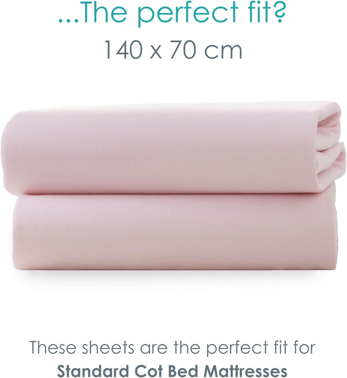 Clair de Lune 2 Pack Jersey Cotton Cot Bed Sheets 70 x 140 cm (Pink)