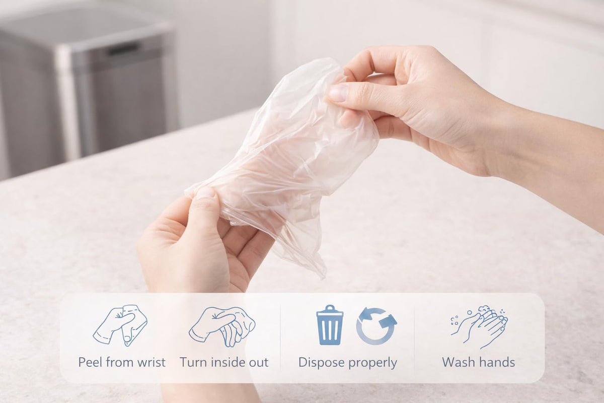 1ABOVE 100 Clear Vinyl Gloves Medium Latex-Free Powder-Free