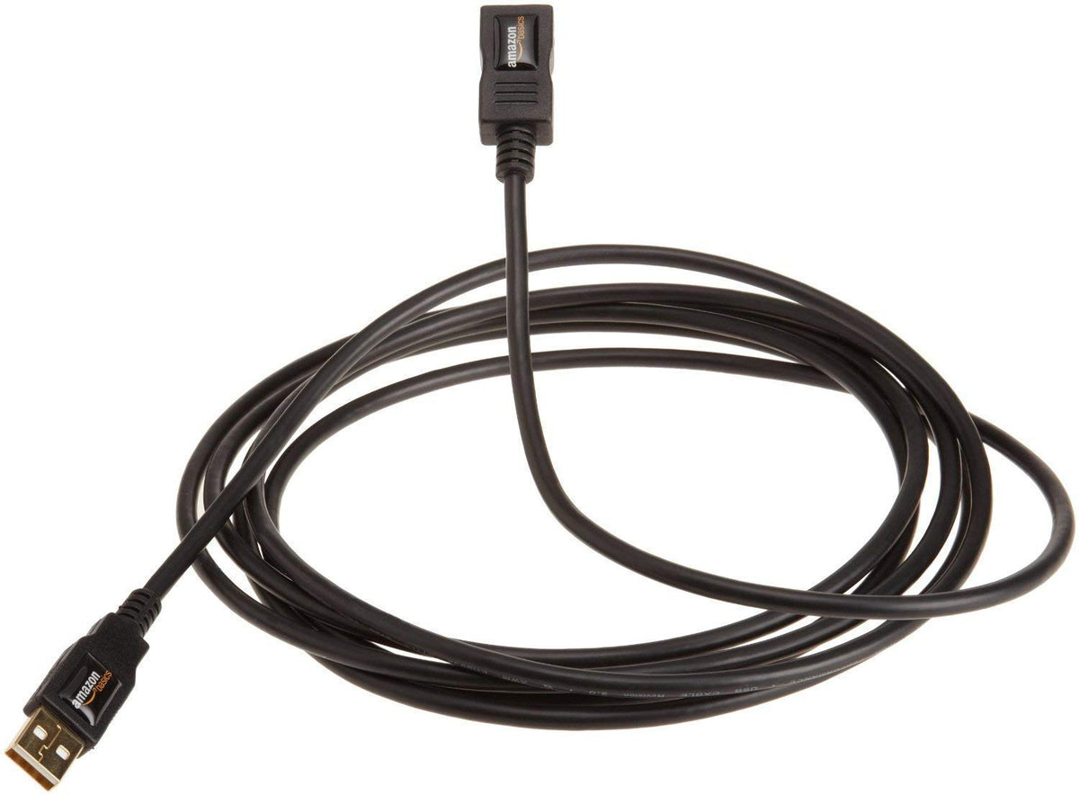 Amazon Basics USB 2.0 A-Male to A-Female Extension Cable, 1 m/3.3 Feet, Black