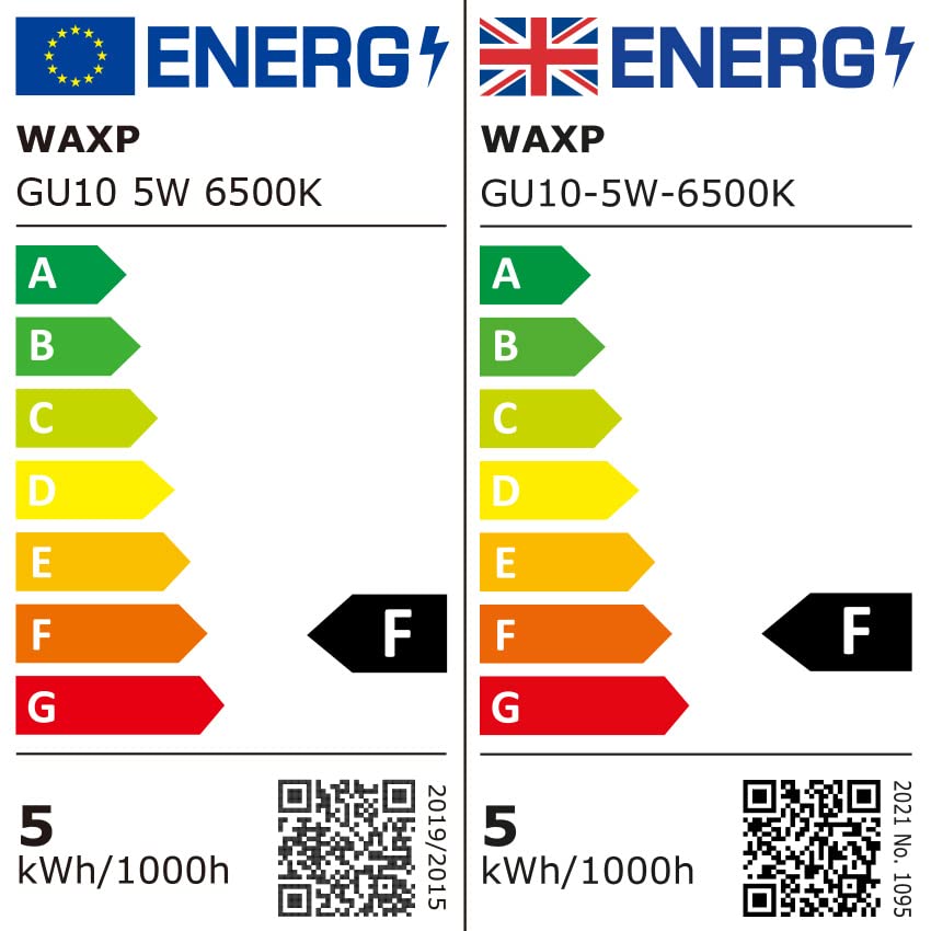 GU10 LED Spot Light Bulbs Warm White 5W, 3000K, 365lm, No Flickering, Energy Saving Light Bulbs, Equivalent 40-50W GU10 Halogen Spotlight Bulbs, Non-Dimmable, 10 Pack