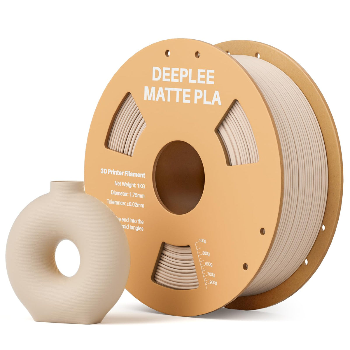 DEEPLEE Matte PLA Filament 1.75mm Matte White 1kg