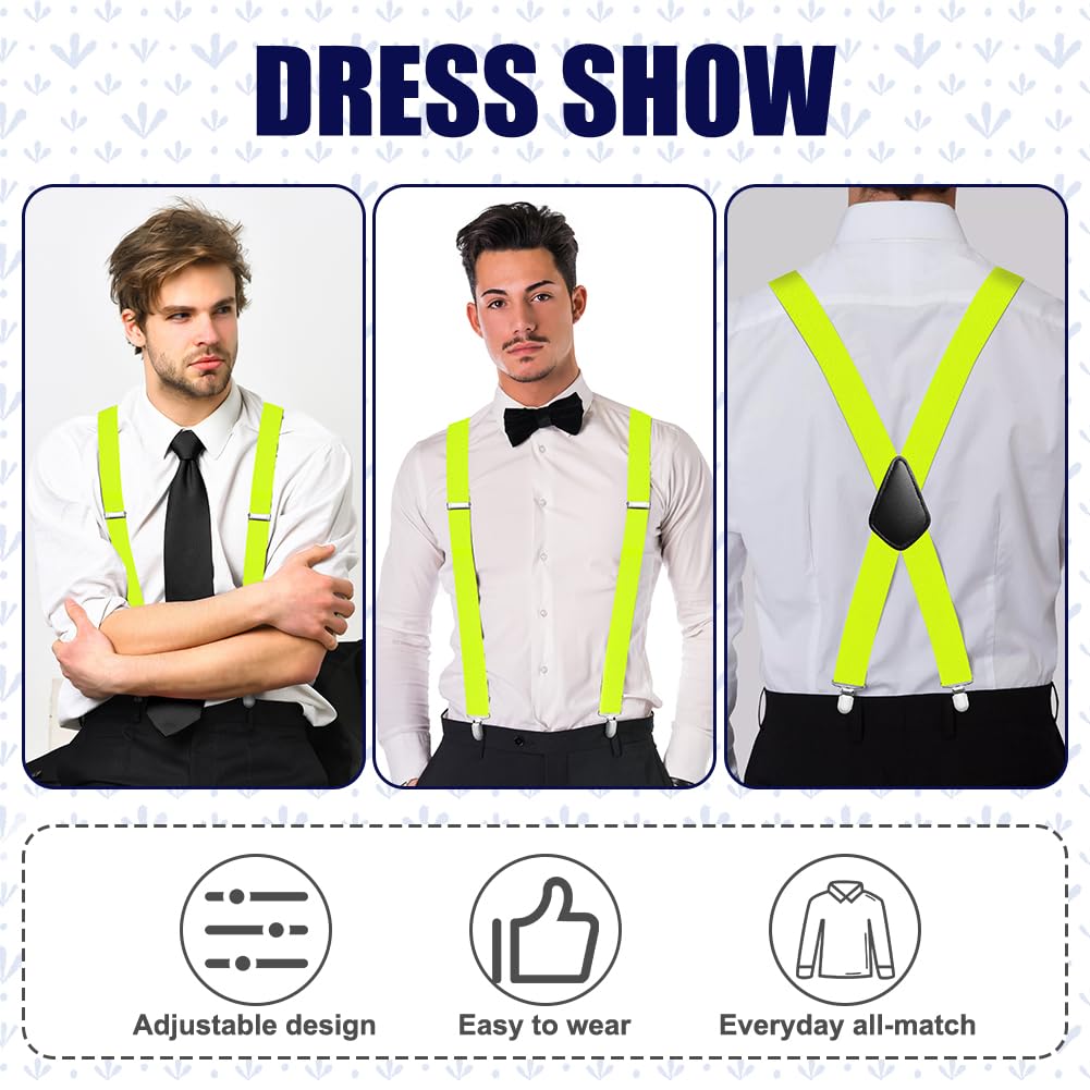 Aomig Mens Braces, Mens Suspenders with Strong Metal Clips, 3.5cm Wide Heavy Duty Suspenders for Men Women Business Wedding Casual