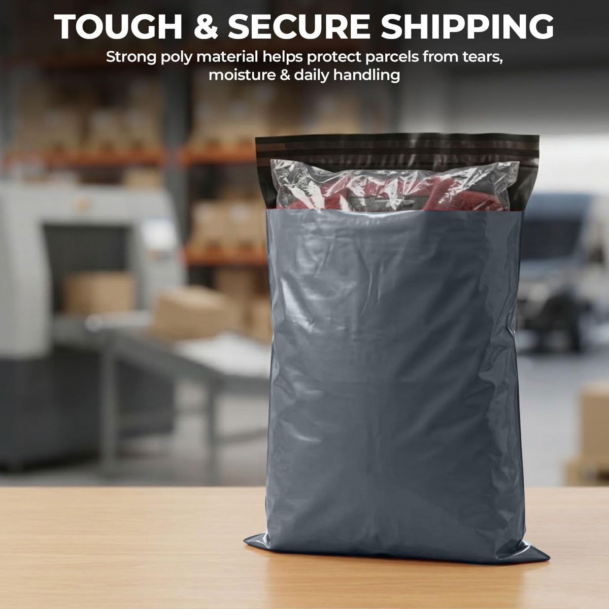iSOUL 10x Large Mailing Bags, 17x24 Strong Large Vinted Mailing Postal Postage Bags [Use in Parcel, Delivery, Shipping, Mail, Package] [43.2cmx61cm] Grey Bag