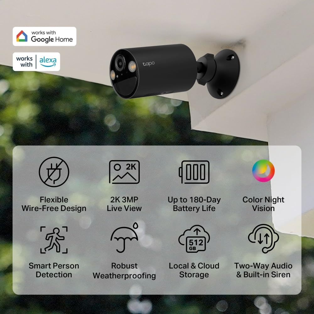 Tapo 2K QHD Wireless Indoor/Outdoor Smart Security Camera