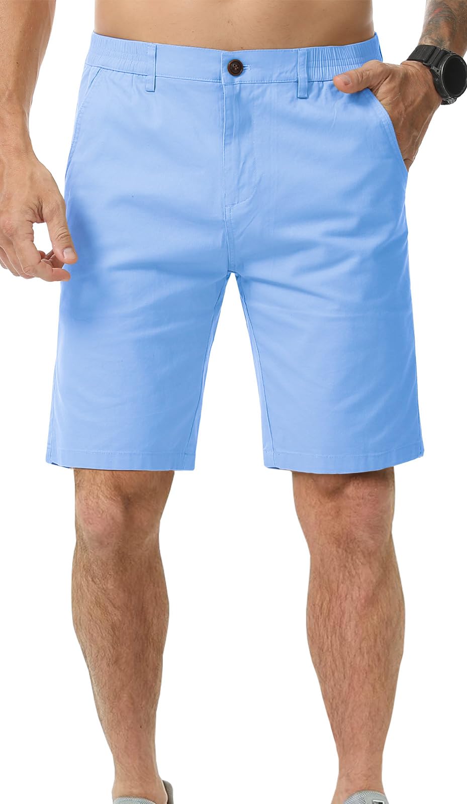 Men’s 7”/ 9” Chino Shorts Casual Elasticated Waist with 4 Pockets