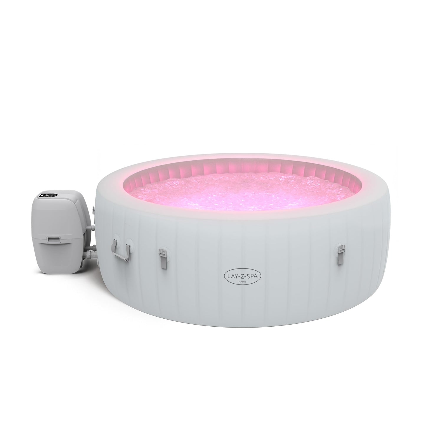 Lay-Z-Spa Paris Luxe AirJet Inflatable Hot Tub with 140 AirJets, LED Lighting System, FreezeShield, Energy-Saving Timer & Ultra-Durable TriTech Construction, Fits Up to 6 People