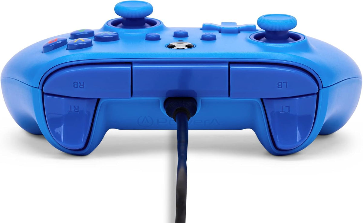 PowerA Wired Controller For Xbox Series X & S, Xbox One, PC, Windows 10 & 11, Dual Rumble Motors, Detachable 10ft USB Cable, 3.5mm Stereo Headset Jack, Official: Blue