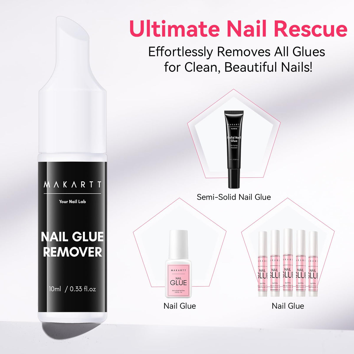 Makartt Nail Glue Extra Strong, New Super Semi Solid for Press-On Nails