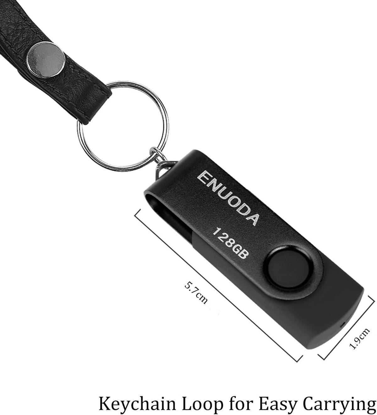 ENUODA Memory Stick 128GB USB 2.0 Flash Drives Swivel Design Storage Thumb Drive Pen Drive (Black)