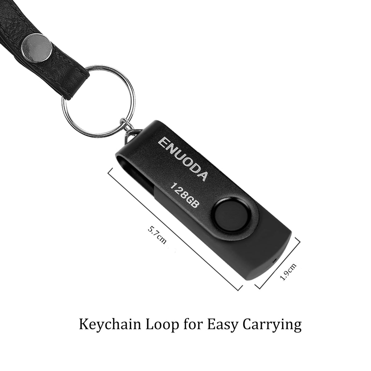 ENUODA Memory Stick 128GB USB 2.0 Flash Drives Swivel Design Storage Thumb Drive Pen Drive (Black)