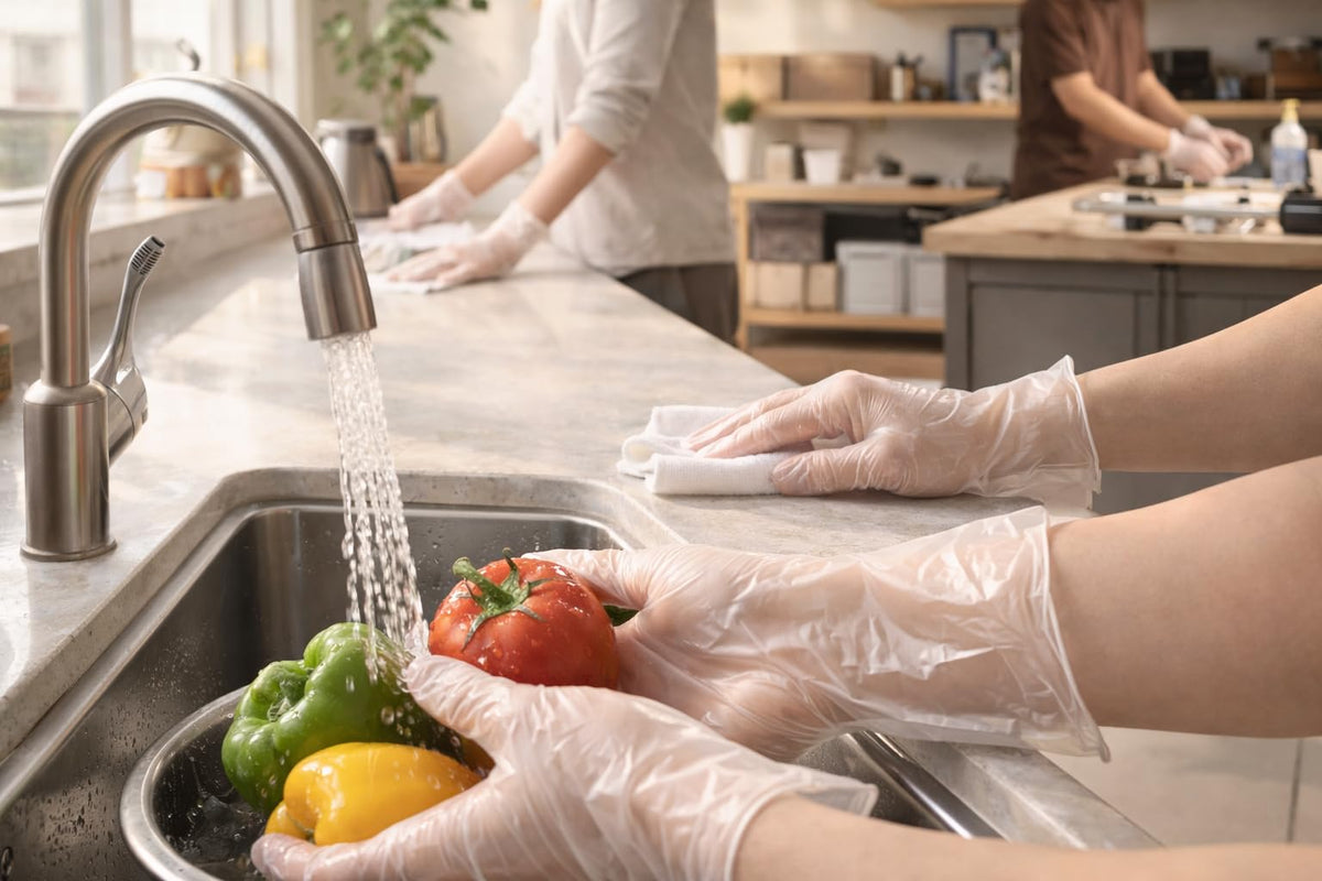 1ABOVE 100 Clear Vinyl Gloves Medium Latex-Free Powder-Free