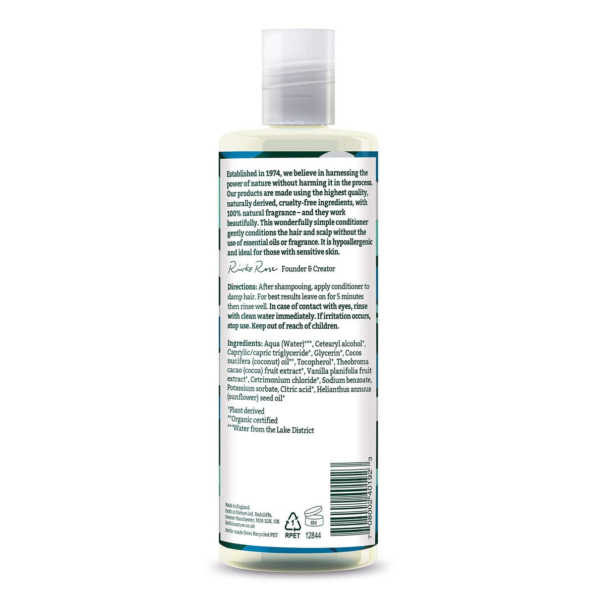 Faith In Nature Organic Coconut Conditioner, Hydrating for Dry Hair & Scalp, Vegan & Cruelty Free, No SLS, Silicones or Parabens, 400ml