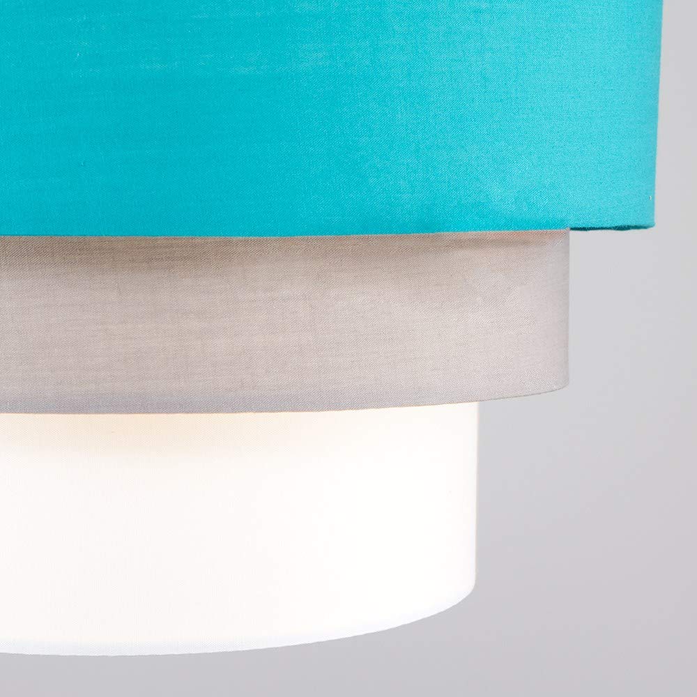 MiniSun | Round Modern 3 Tier Fabric Ceiling Pendant Light Shade in Black | Pendant Lights, Home Décor & Improvement Essential | 30cm Shade Width