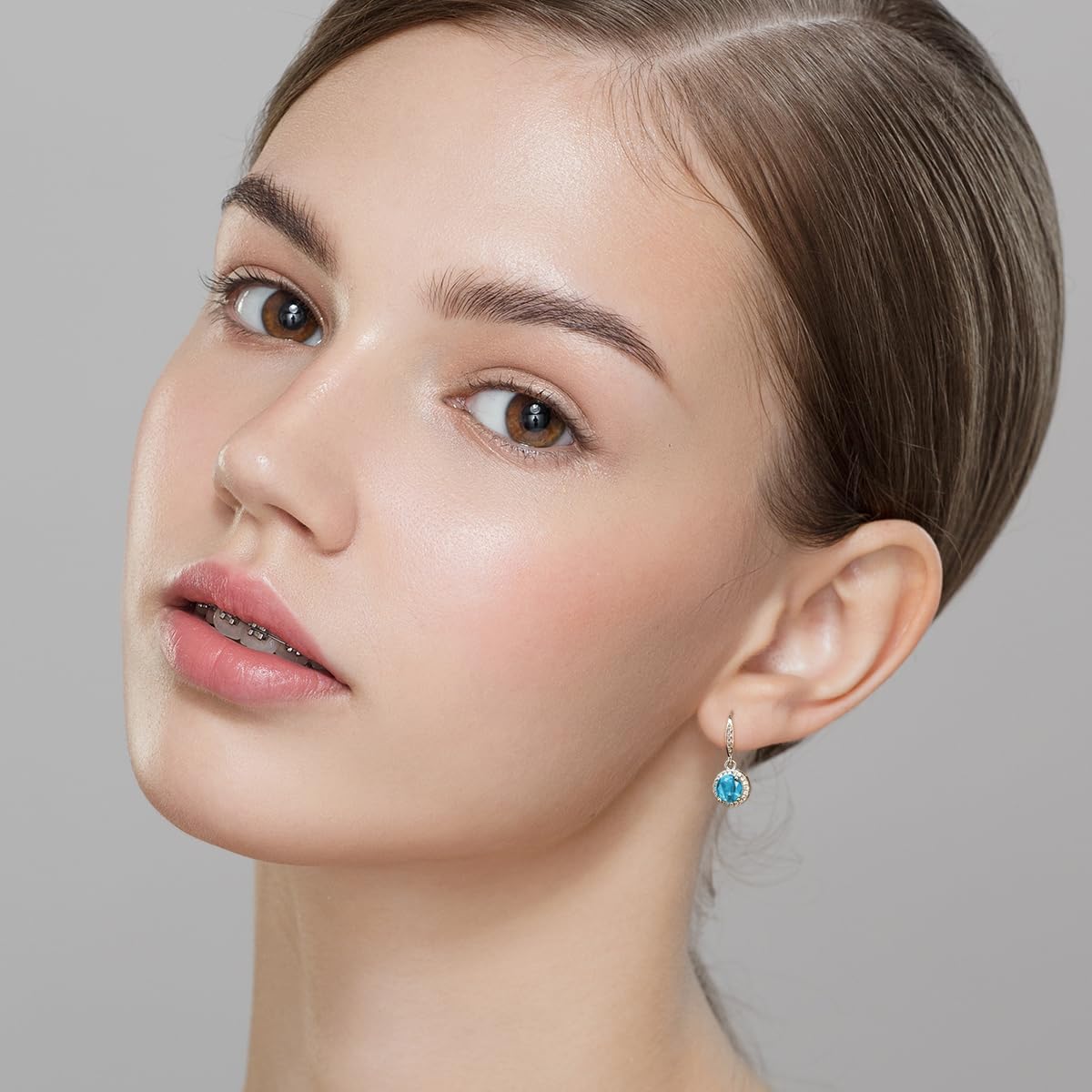 Birthstone Drop Earrings for Women, Silver Plated Dangle Earrings