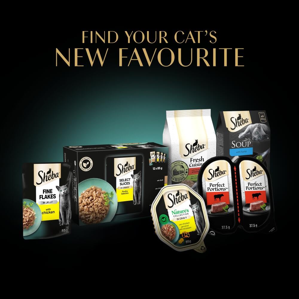 SHEBA Sauce Lover Cat Food Trays Mixed Collection 32 x 85 g