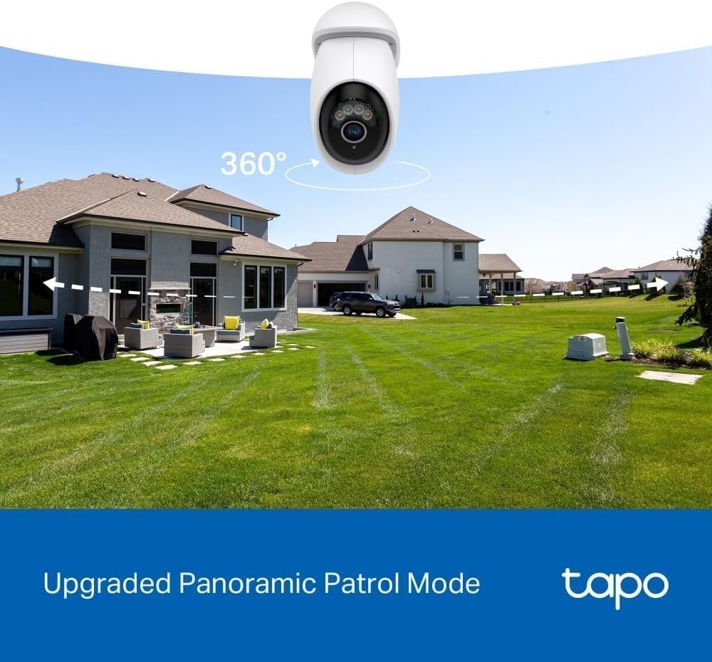 Tapo TP-Link C500 Outdoor Wi-Fi Security Camera, 360° FHD 1080P with Night Vision, Two-Way Audio, Cloud Video Recording, Works with Alexa