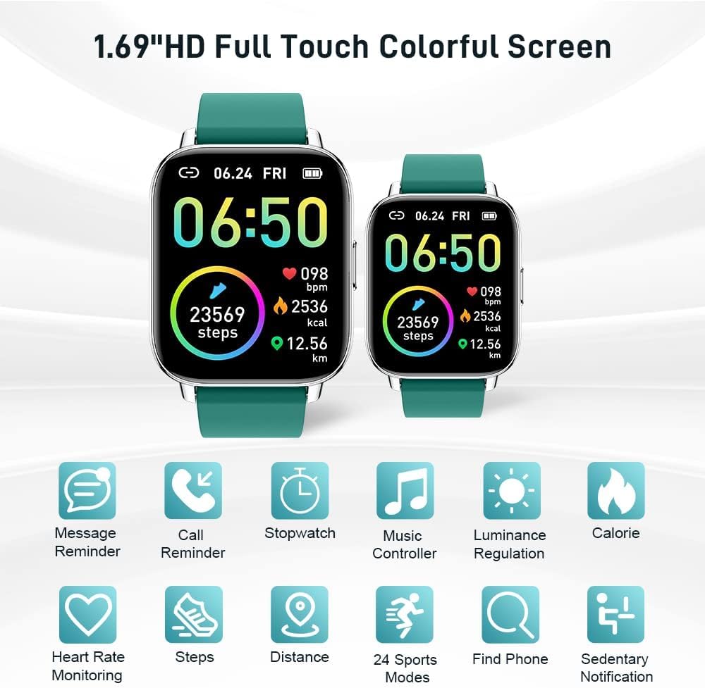Motast Smart Watch, Fitness Tracker 1.69'' HD for Men Women, Step Counter