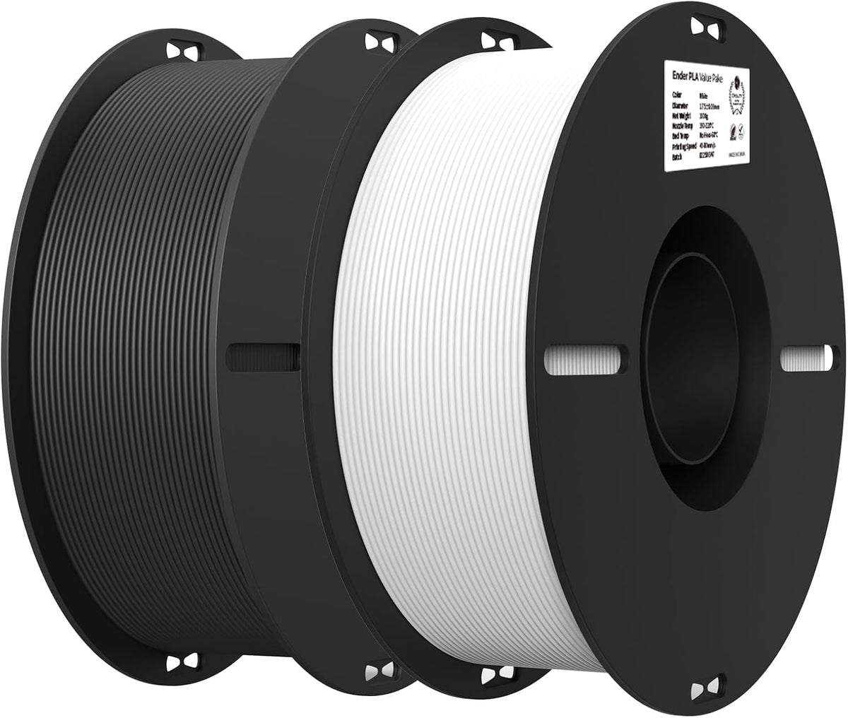 Creality Ender PLA 3D Printer Filament 1.75mm, 4 Packs 1KG Spool(2.2lbs), Dimensional Accuracy +/-0.03mm, No Clogging & Bubbles, Fits for Most FDM 3D Printers (White*4KG)