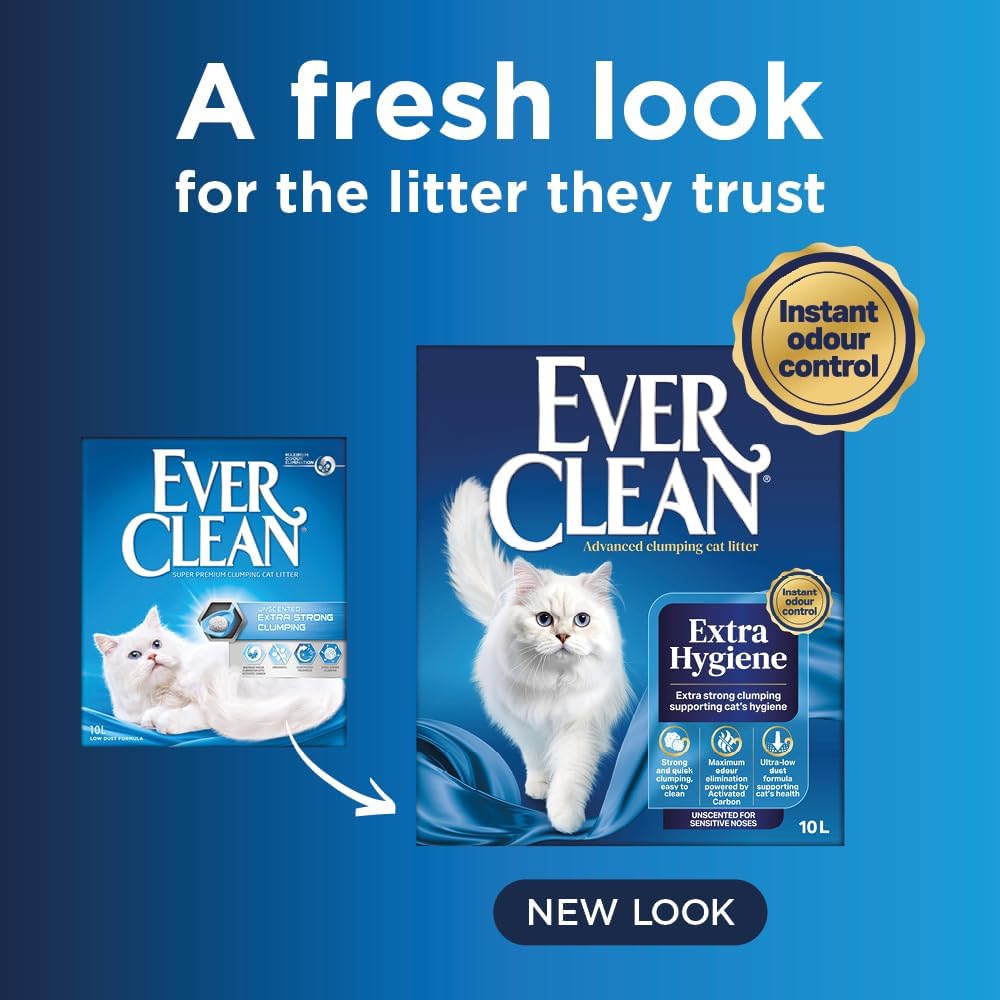 Ever Clean Clumping Cat Litter, Extra Strong Clumping Cat Litter, Unscented, Unbeatable clumping strength, 10L