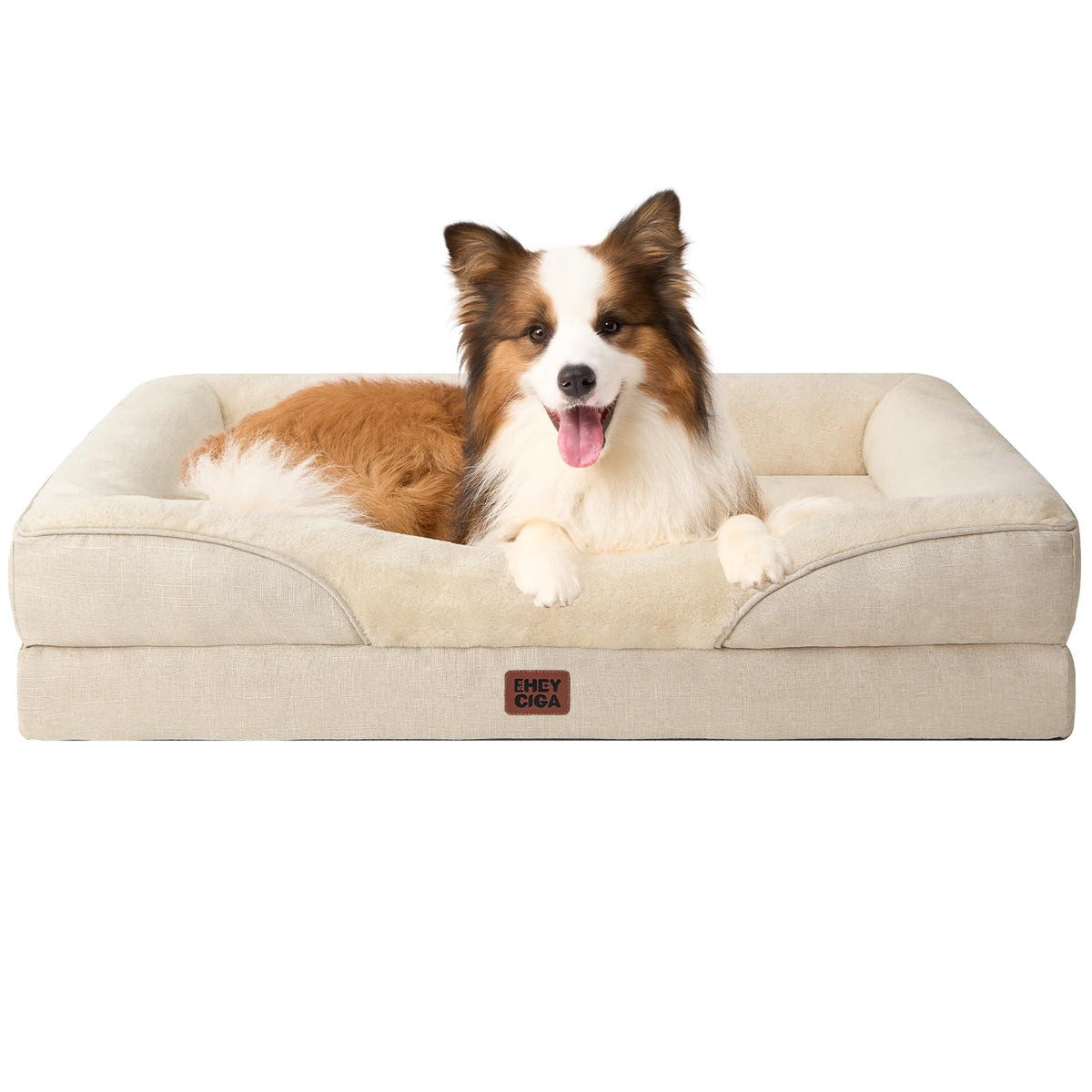 EHEYCIGA Memory Foam Orthopedic Dog Beds Large, 91x68x17cm, Dark Grey
