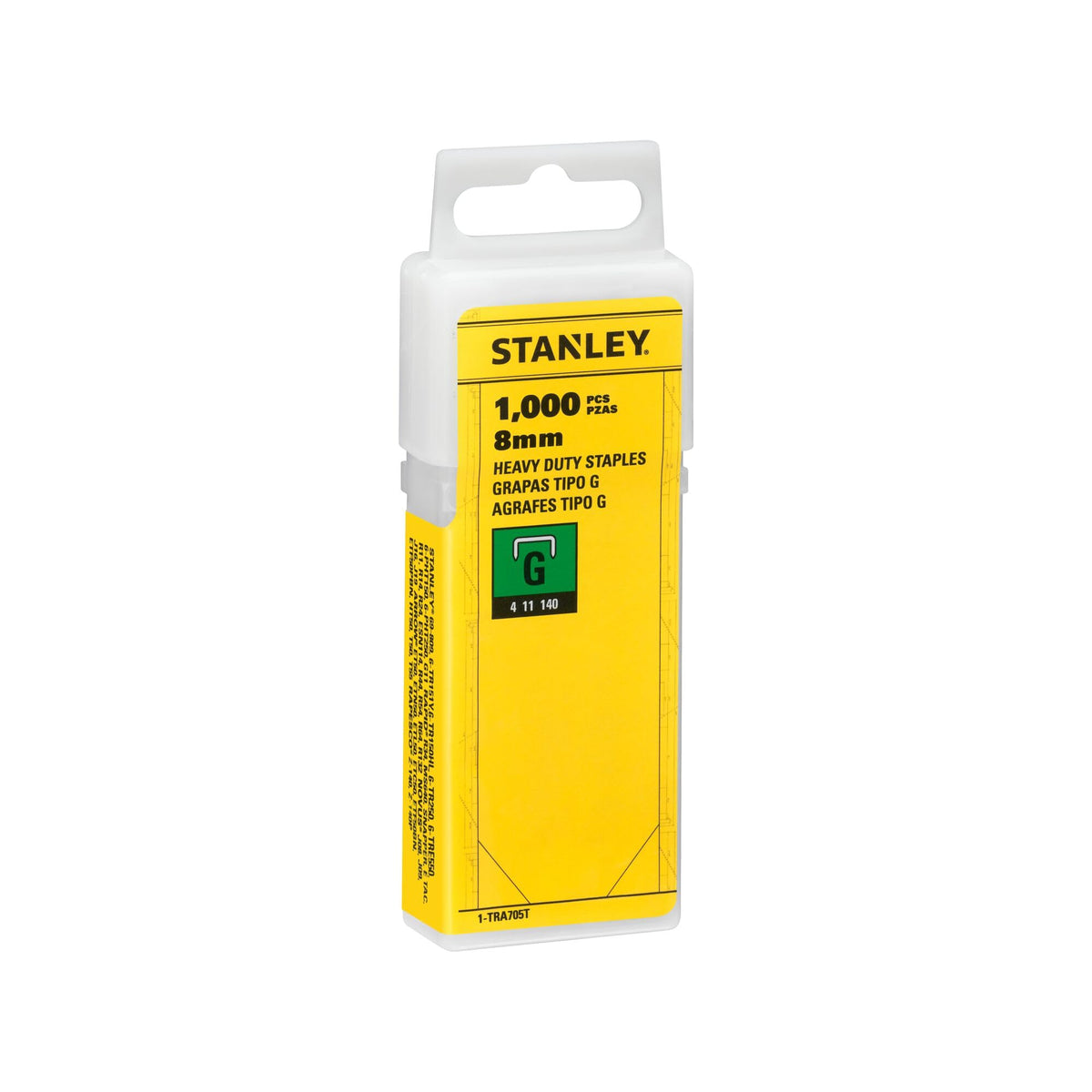 STANLEY 14mm Heavy-Duty Staples, Type G, Pack of 1000, 1-TRA709T