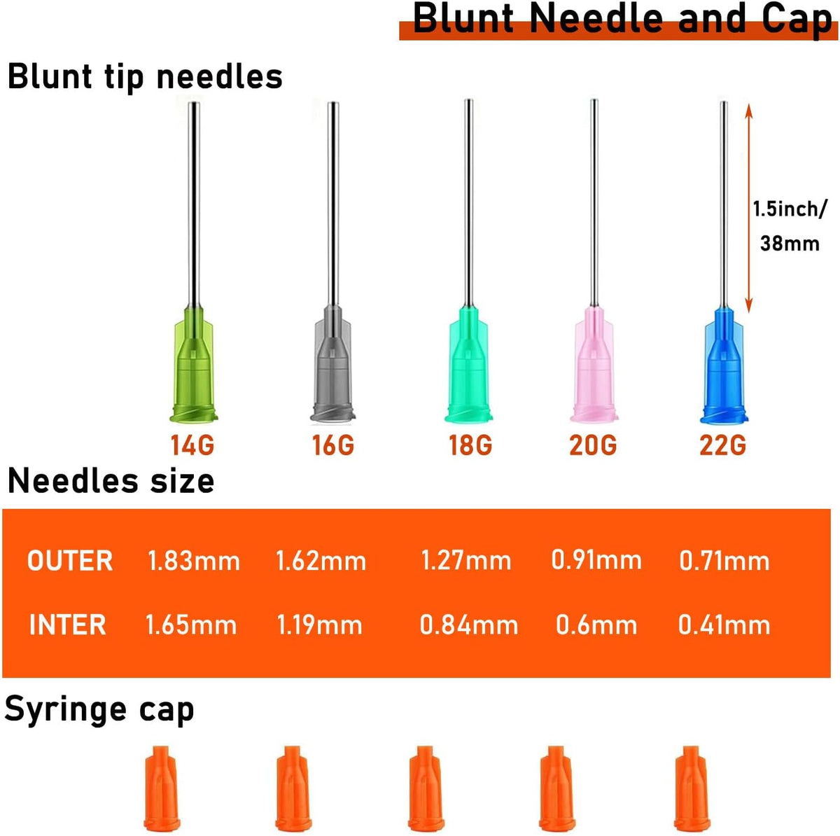 5Pack 5ml Ink Filling Syringe Luer Lock Plastic Syringes with Cap